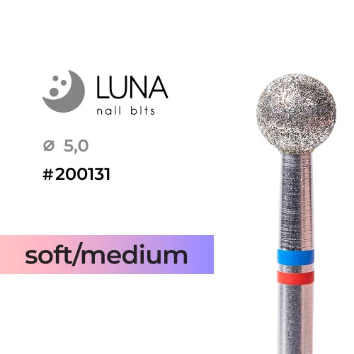 Luna Bits timanttiporan terä pallo 5,0 mm Medium/Soft, punainen-sininen