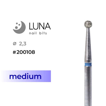 Luna Bits Diamond Ball jyrsin 2,3 mm, Medium Grit, sininen